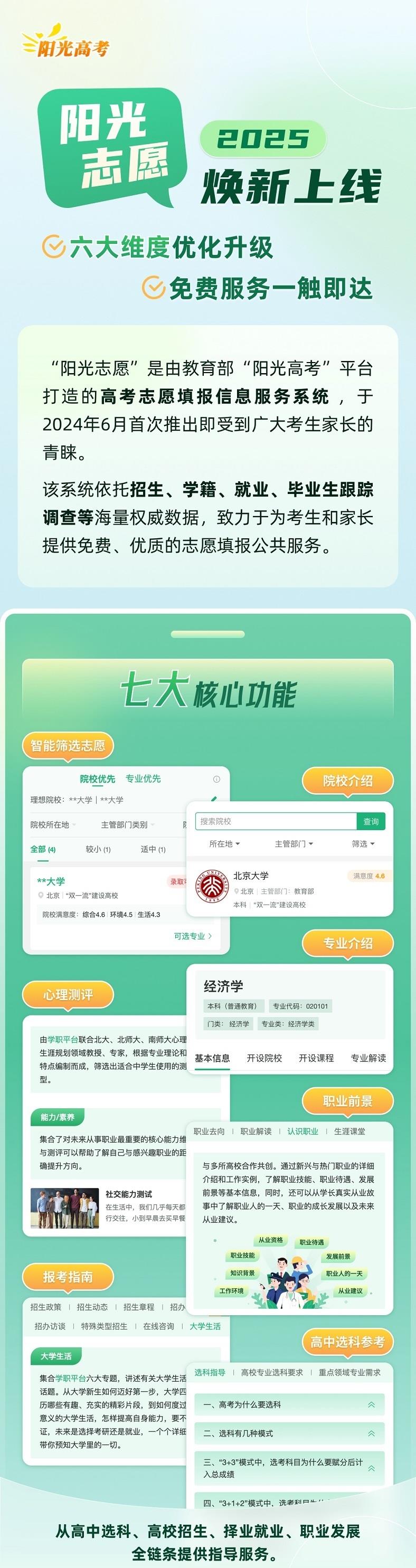 高考结束愁选志愿？教育部阳光志愿系统全新升级啦