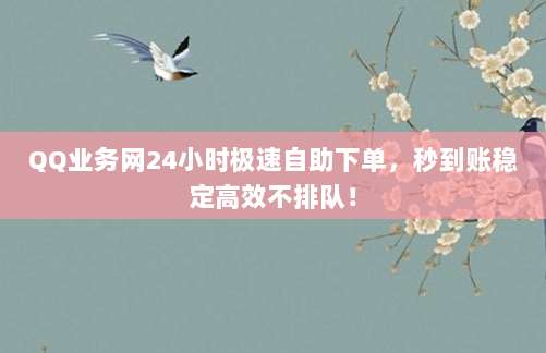 QQ业务网全面解析：24小时自助下单平台使用指南，即时通讯增值服务新体验