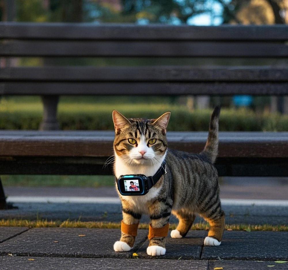上周末傍晚小区惊现奇景：带小天才手表的猫与主人视频通话