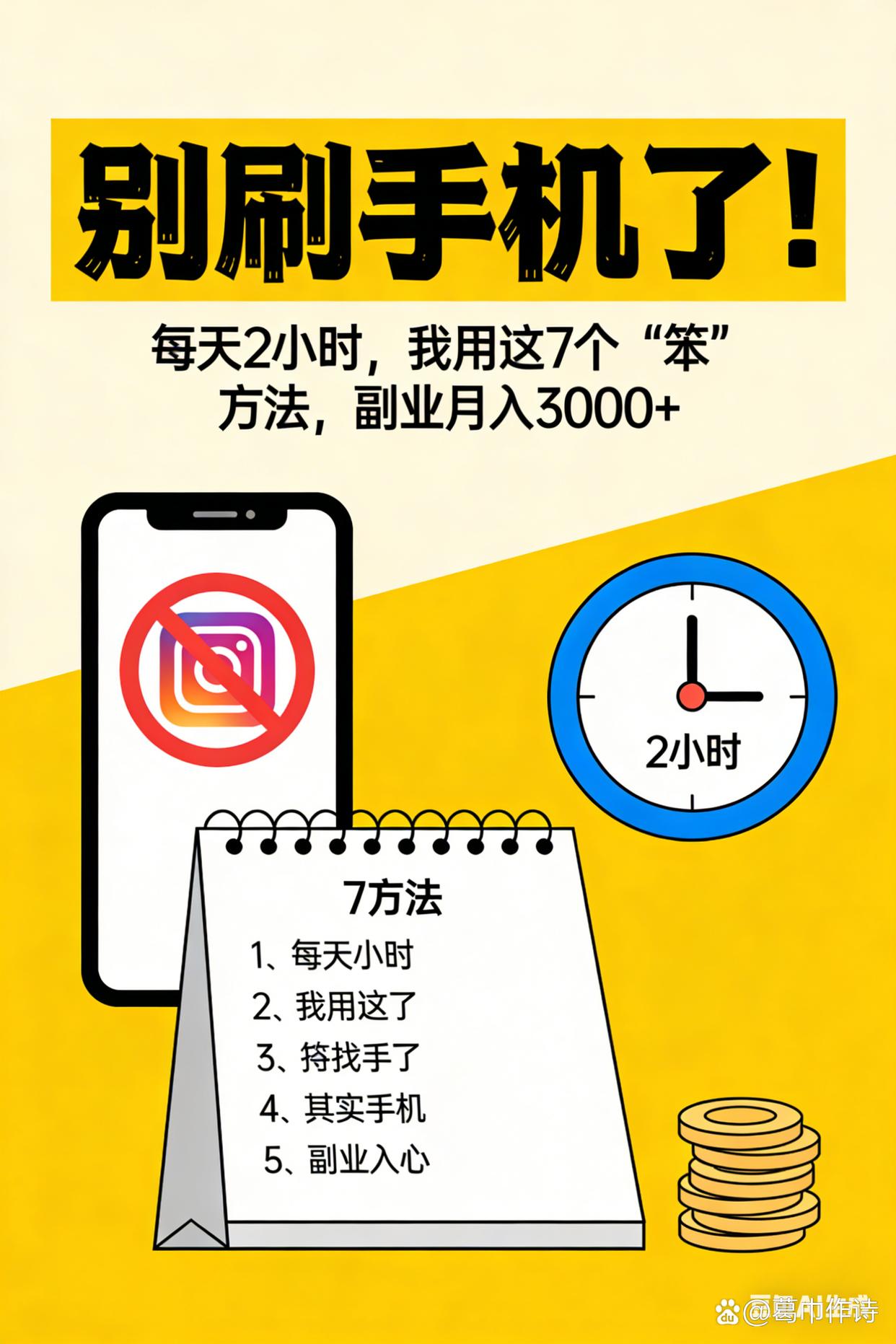 普通人搞副业的7个笨方法，每天2小时，月入3000+