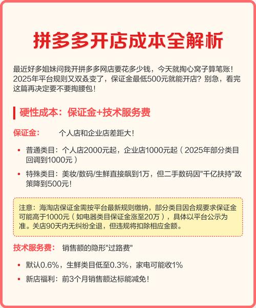 拼多多商城入驻成本及保证金说明，开店这些要知道