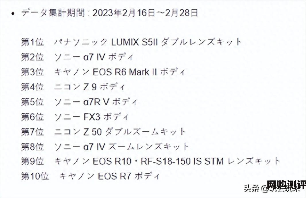 2023年数码单反相机排行榜前十名 畅销十款数码相机一览