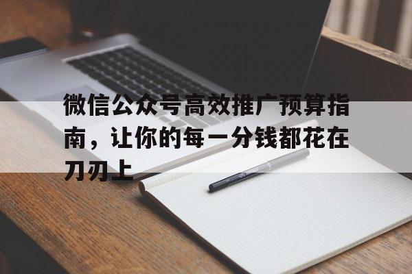微信公众号高效推广预算指南，让你的每一分钱都花在刀刃上