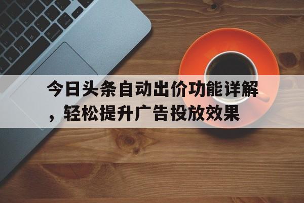 今日头条自动出价功能详解，轻松提升广告投放效果