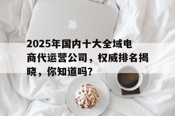 2025年国内十大全域电商代运营公司，权威排名揭晓，你知道吗？